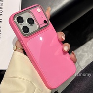 Luxury Electroplated Rose Red Tempered Glass Phone Case for IPhone 17 16 15 14 13 12 Pro Max New Ant