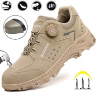 Men's Steel Head Safety Shoes Puncture And Smash Resistant Lightweight Sole Breathable Upper for Out