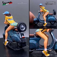 [現貨] 1∶64 人偶 VESPA 電單車模型 五官 + 細節精塗版 舊化塗裝 微縮手辦模型