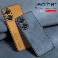 Sheepskin Leather Silicone Back Cover For Oppo Reno8 T 4G 5G Case Camera Protect Shockproof Bumper Fundas Reno8T Reno 8T 8 T T8