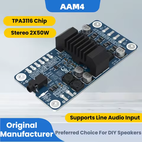 TPA3116 2x50W Audio Amplifier Board Bypass Mode Stereo No POP Sound and No Background Noise AAM4