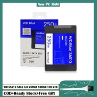 【Free shipping】WD Blue SSD SA510 250G 500GB 1TB 2TB SATA III Internal Solid State Drive For Desktop 