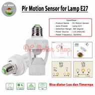TERBAIK... Smart Fitting E27 Lampu Bohlam dengan Infrared PIR Motion Sensor Gerak