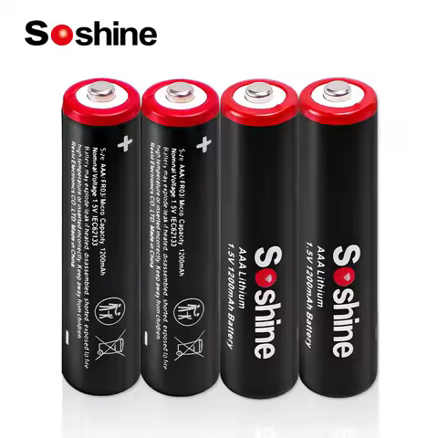 Soshine AAA 1.5V Lithium Battery 1.5 Volt 1200mAh Batteries Non-Rechargeable Battery for Flashlights