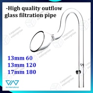 VIV Glassware Lily Pipe Outflow 13mm 17mm | aquarium lily pipe glass pipe filter pipe glass tube pai