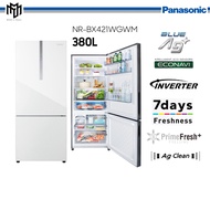 Panasonic NR-BX421WGWM/NR-BX421WGKM/NR-BX421BPSM 2-door Bottom Freezer Refrigerator Glass Door Series Fridge Peti Sejuk