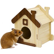 Habitat Hamster - Bekalan Haiwan Peliharaan Kayu yang Lucu - Aksesori Sangkar Hamster dan Chinchilla