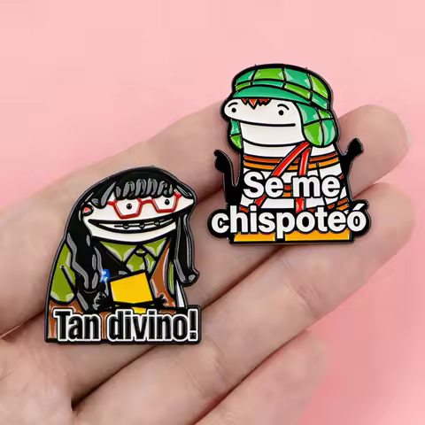 2pcs/Set "Tan Divino!" American Comedy TV Show Girl Enamel Pin Brooches Badges Creative Funny Spanis