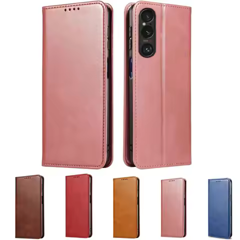 For Sony Xperia 1 IV 10 V I VI 5G Luxury Case Smooth Leather Wallet Book Shell Xperia 10 III 5 II AC