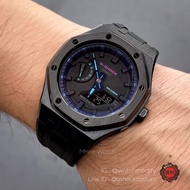 G-Shock Midnight Blue Black Panther Mod Rubber Gen4 with unfuctional crown and Stainless Steel Buckle