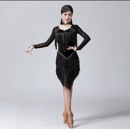 โปร..!!พร้อมส่ง ชุดลีลาศลาติน แข่งขัน งานลีลาศ สวยสดุดตาsize s-2xl