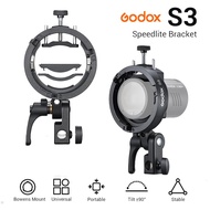 Godox S3 Speedlite Bracket, S-Type Bracket Updated Version Bowens Mount Holder for Godox V1 V1Pro V1