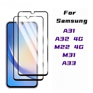 Full Tempered Glass 10pcs for Samsung A31 A32 4G M22 4G M31 A33 Screen Protector
