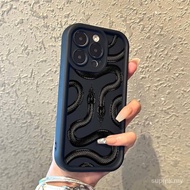 Unique Black Snake Apple 14 Phone Case Dopamine Suitable for iPhone 11 12 13 14 15 pro max 11promax 12pro 13pro 7 8 plus 14plus 13promax xr xs max Shock-resistant Protective Case