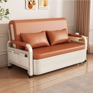 沙發床折疊客廳一體兩用款折疊床單雙人陽臺多功能網紅簡約伸縮床雙人比特128長度7cm海綿朱砂柳丁加白架