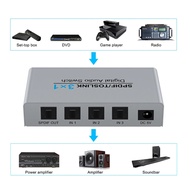 【JJL】-3-Port Toslink Switching Digital Optical Audio Switcher 3X1 with IR Remote Control Aluminum SP