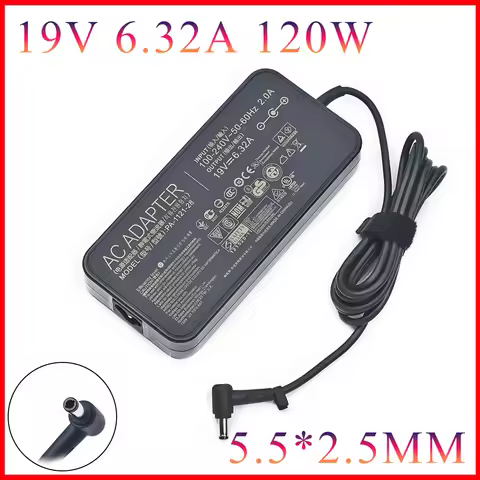 19V 6.32A 5.5*2.5mm 120W Laptop Adapter AC Power For toshiba Satellite For ASUS PA-1121-28 N750 N500