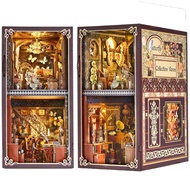 Hamaileon Large Inventory Miniature House 3D Book Nook Kit Puzzle DIY Book Nook with LED Light