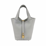 Hermes Picotin菜籃包18手提包Clemence（TC）牛皮金扣08聖杯藍B刻