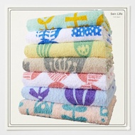 Kosugizen Face Towel, Everyday Print Towel, Scandinavian Style, 7 Colors (7 Patterns), 1 Piece Each,