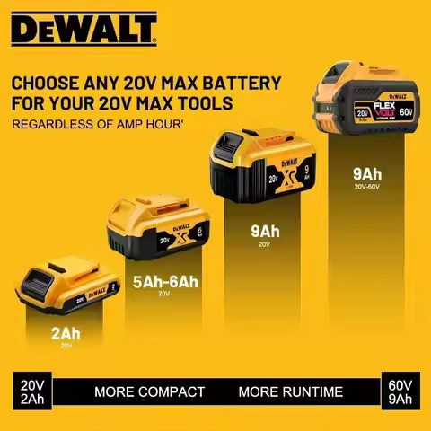 100% Original DeWALT Battery 20V/60V 6Ah 9Ah MAX FlexVolt for DCB606 DCB205 DCB206 DCB209 DCB182 Pow