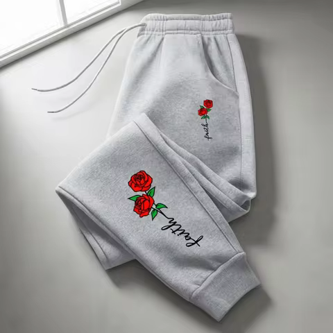 Ladies' beautiful printed sports pants, daily casual fashion pants, and men's sports pants for sport