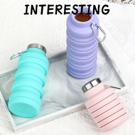 INTERESTING Collapsible Water Bottle, BPA Free Leakproof Foldable Water Bottle, Portable 17oz Eco-Fr