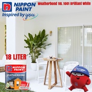 NIPPON 18 LITER 1001 BRILLIANT WHITE WEATHERBOND EXTERIOR WALL PAINT/CAT DINDING LUAR RUMAH