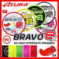 ASUKA BRAVO 8X PE Braided Line 100M Braid X8 Fishing Casting Jigging Bottom Smooth Japan Tali Pancin