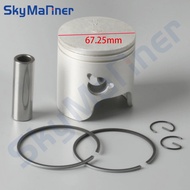 6H4-11635-01 Piston KIT (0.25mm O/s) For Yamaha Outboard Engine 2-Stroke 25HP 40HP 50HP 6H4-11635 Bo