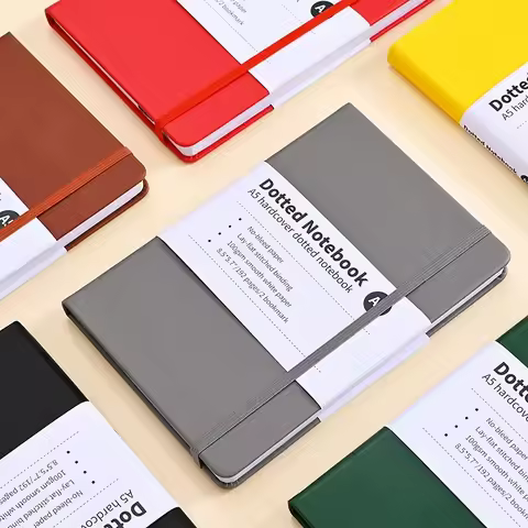 A5 Strap Notebook Faux Leather Cover Portable Business Office Notepad with Elastic Band Travel Noteb