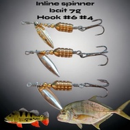 Inline Spinner bait 7g hook #4 #6 casting jiging for baby gt ultralight lure