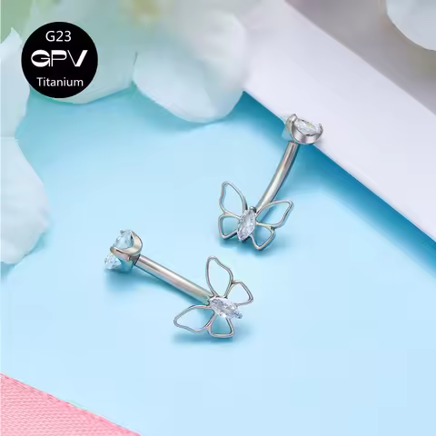 ASTM G23 Titanium Navel Ring Multiple Styles Butterfly ZC Umbilical Jewelry Women's Fashion Perforat