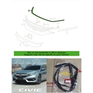 ORIGINAL HONDA CIVIC FC 2016 ~2020 FRONT BONNET RUBBER, GRILLE RUBBER, FRONT BUMPER TOP RUBBER SEAL TEA