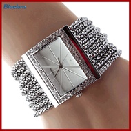 Bluelans® New Fashion Quartz Women's Silver Tone Band Rhinestone Bangle Bracelet Watch