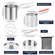 (Roy) Stainless Steel Deep Fryer with Frying Basket Multifunctional Oil Fryer Pot Kitchen Specific F