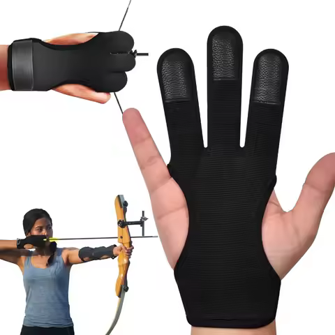 1PCS Archery 3 Fingers Glove Gym Adjustable Hand Guard Protector Nylon Breathable Outdoor Archery Sh