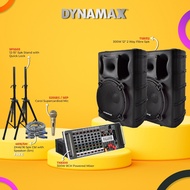 DYNAMAX Sound System Set DYNAMAX TX8300 8-Channel 300W x 2 Powered Mixer, TSB312 12" 2-WAY 350W Pass