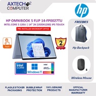 HP OmniBook 5 Flip 14-fp0027TU 14" 2K Touch Laptop Sky Blue ( C5-120U, 16GB, 512GB SSD, Intel, W11P,