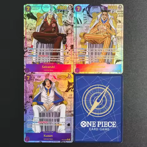2026 Japanese One Piece OPCG DIY Texture Foil Cards - Sakazuki Borsalino Kuzan Admirals Set - Premiu