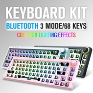 TOM680 Mechanical Keyboard DIY Kit Hotswap 3 modes bluetooth Wired 2.4G wireless RGB Light TM680