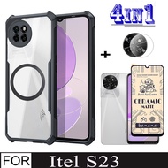 itel S23 Shockproof Phone Case for itel S23 S 23 ItelS23 Ceramic Screen Protector + With Magnetic Wi