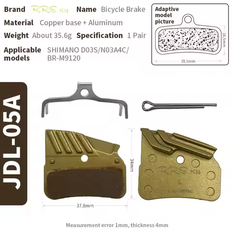 RRSKIT Golden Disc Brake Pads For Shimano M9120 M8120 M7120 Bike Brake Pad Bicycle Accessories Cycli