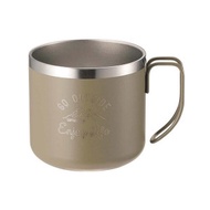 CAPTAIN STAG（鹿牌）MONTE 雙層不鏽鋼馬克杯350ml 卡其色 UE-3431