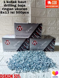 Baut Baja Ringan drilling Roofing atap Galvalum 8x13 500pcs baut baja ringan 8x13 500pcs BAUT BAJA RINGAN 8X13 / SEKRUP BAJA RINGAN 8X13 / SEKRUP RENG 8X13 500pcs BAUT BAJA RINGAN 8X13 500 BIJI promo cod murah nampoll baut drilling baja ringan 8x13 500pcs