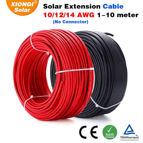 XIONGISOLAR solar pv cable Panel Stecker wire 2.5/4/6mm2 with 1/2/3/5/8/10/15/20/30M Solar PV Wires 
