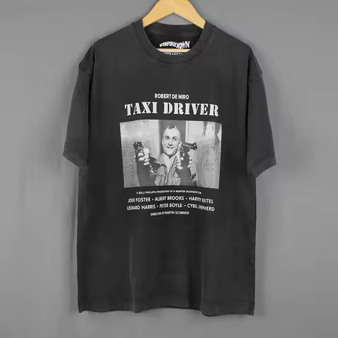 Taxi Driver T-Shirt Robert De Niro 70s 80S Movie Natural Born Killers Men Cotton Summer Washed Men's