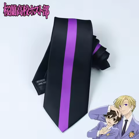 Anime Fujioka Haruhi Cosplay Accessories Tie Ouran High School Host Club Suou Tamaki School Necktie 
