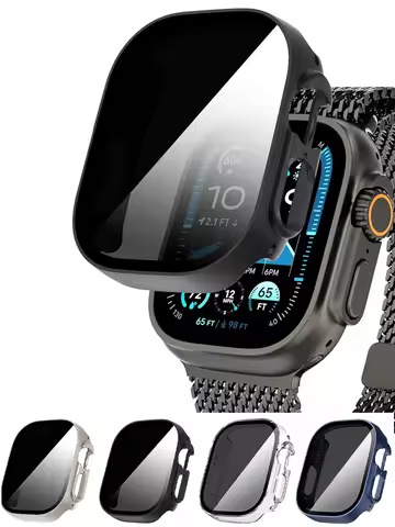 Screen Protector for Apple Watch Case Ultra 2 3 49mm accessories Anti-Spy Tempered Glass PC Bumper C