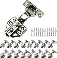 20 Pack Cabinet Hinges Soft Close Insert for Frameless Cabinet,Stainless Steel Removable Hinge Plate for Kitchen Bathroom